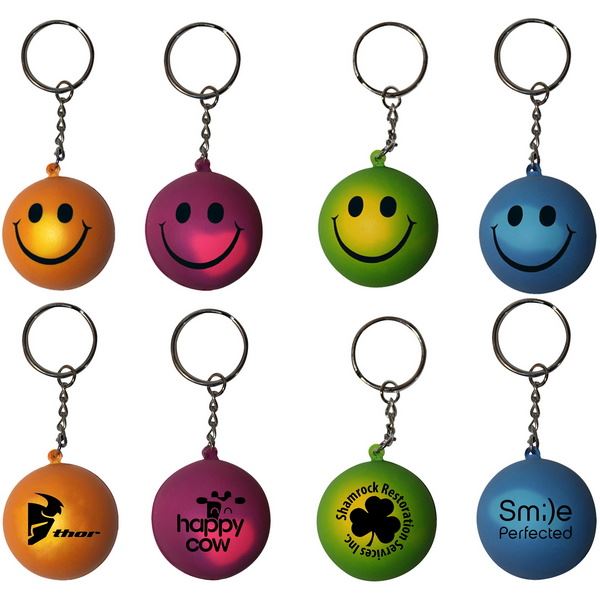 KA28010 Mood Smiley Face Stress Key Chain with custom imprint